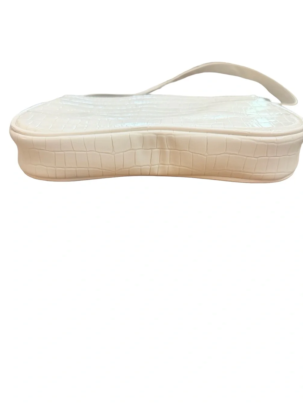 H&M Cream Croc-Embossed Shoulder Bag